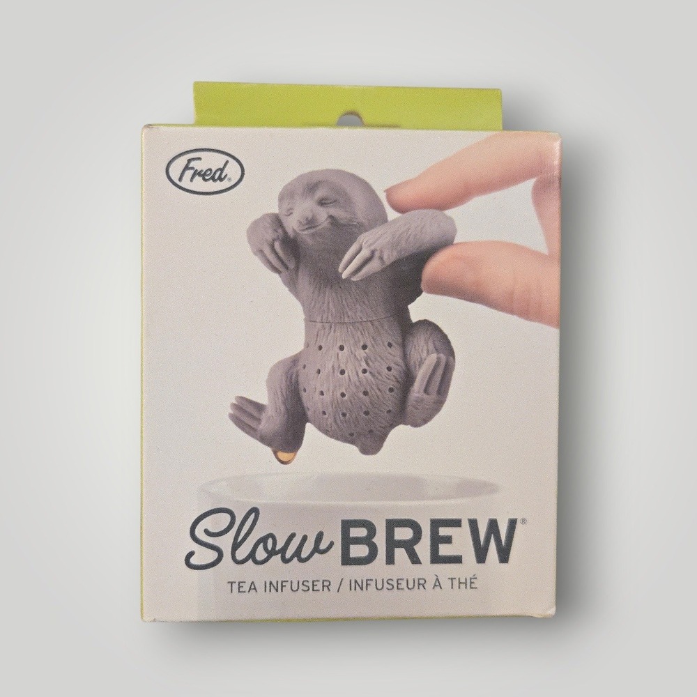 Fred Slow Brew Sloth Tea Infuser Gray Silicone New In Box Loose Leaf Gift Sealed